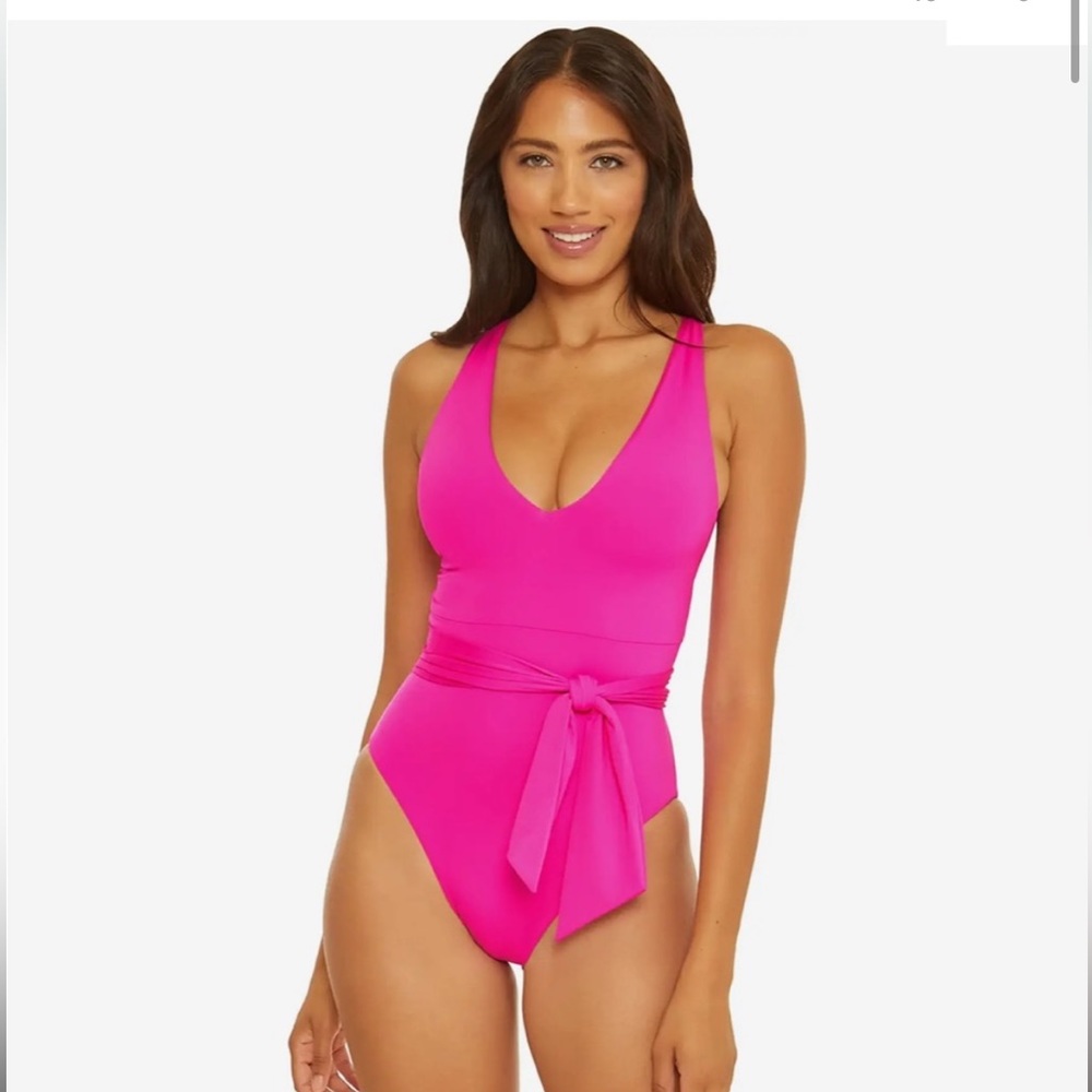 Becca pink one piece bathing suit